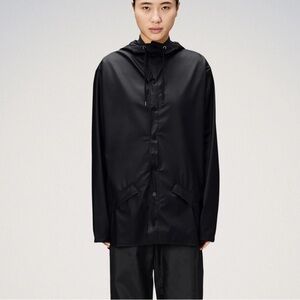 Rains Black Hooded Jacket